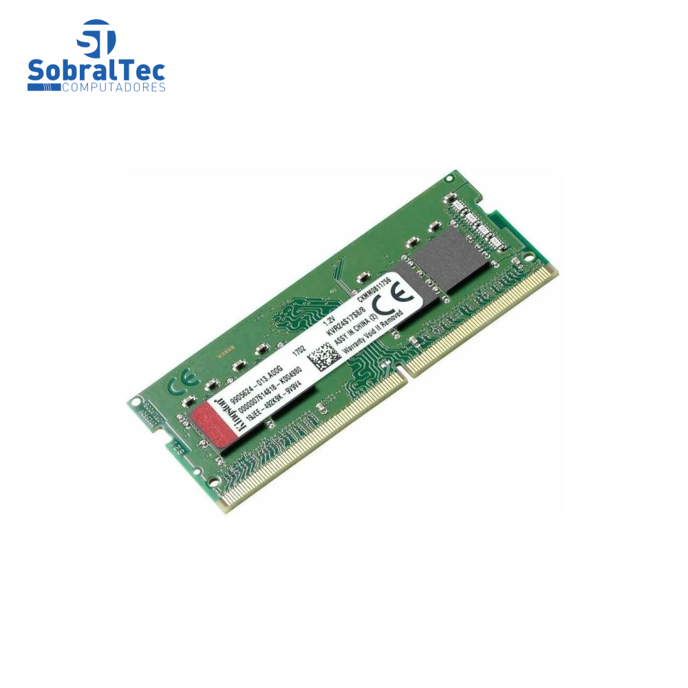 Memória Ram Notebook 8GB Kingston KVR24S17S8/8 2400Mhz DDR4 - Verde